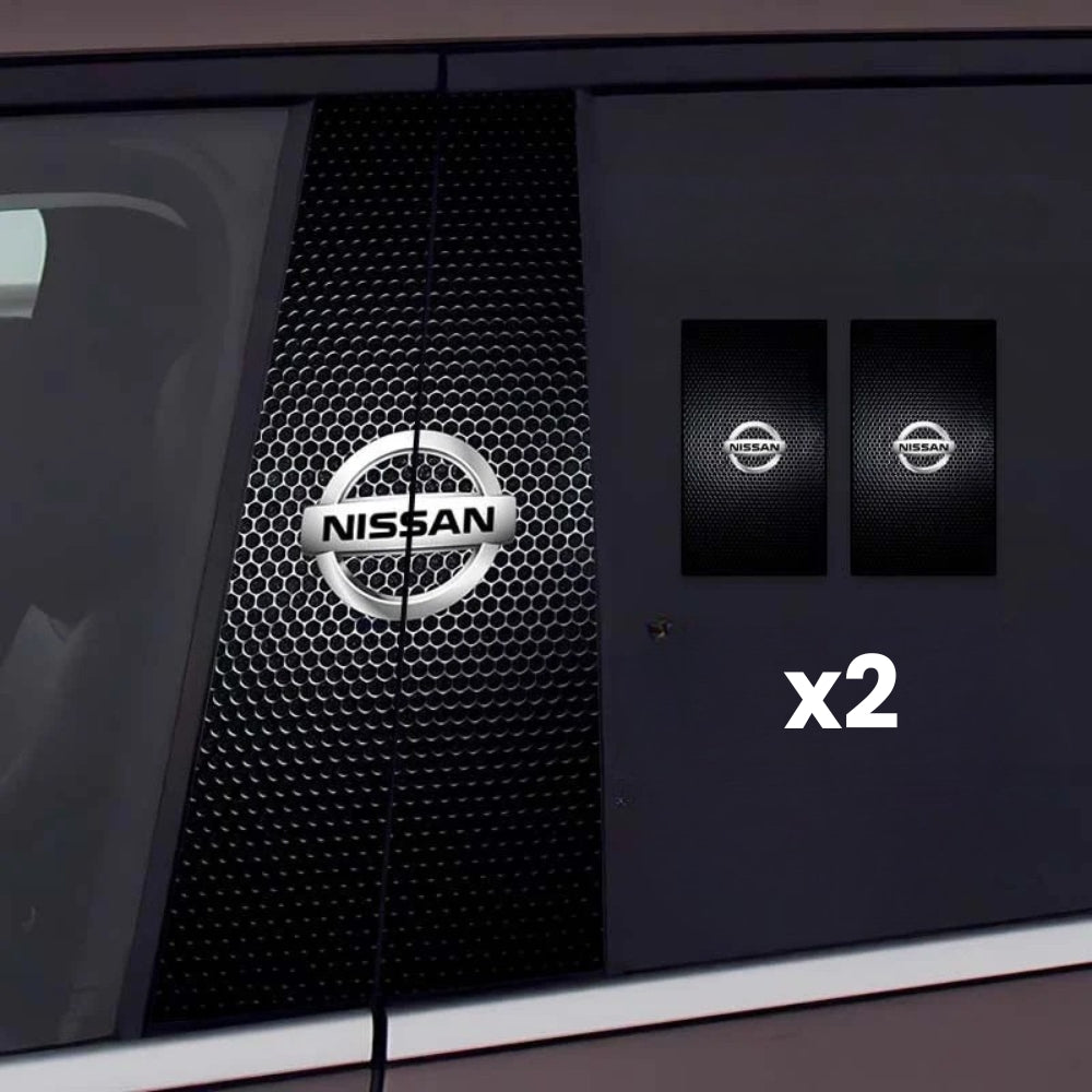 2x bilvindusklistremerker med logo
