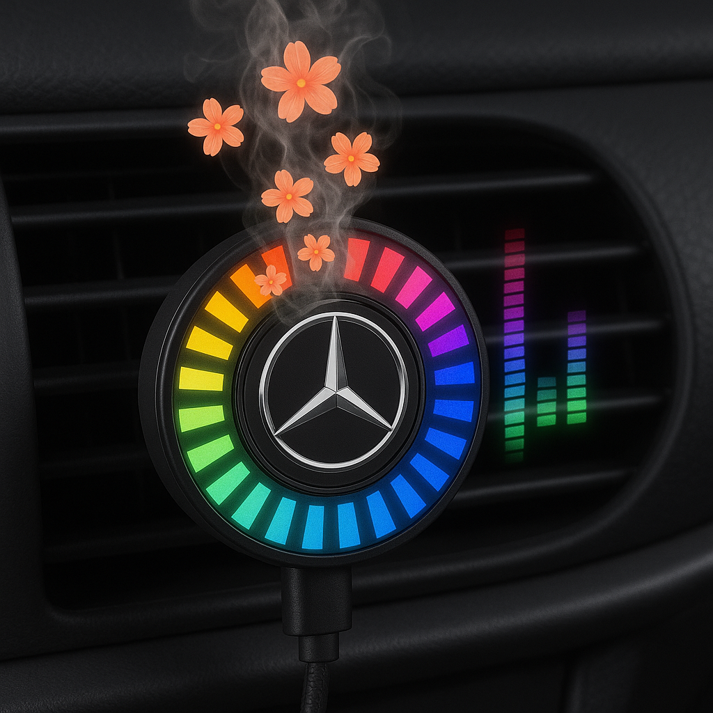 Ritmo musicale Luce LED per auto con logo (con diffusore di aromi)