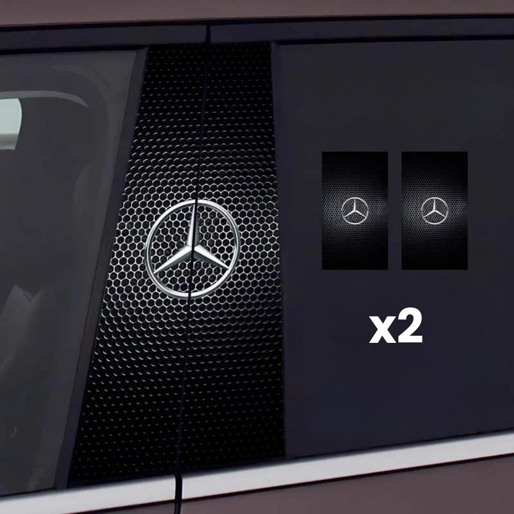 2x bilvindusklistremerker med logo