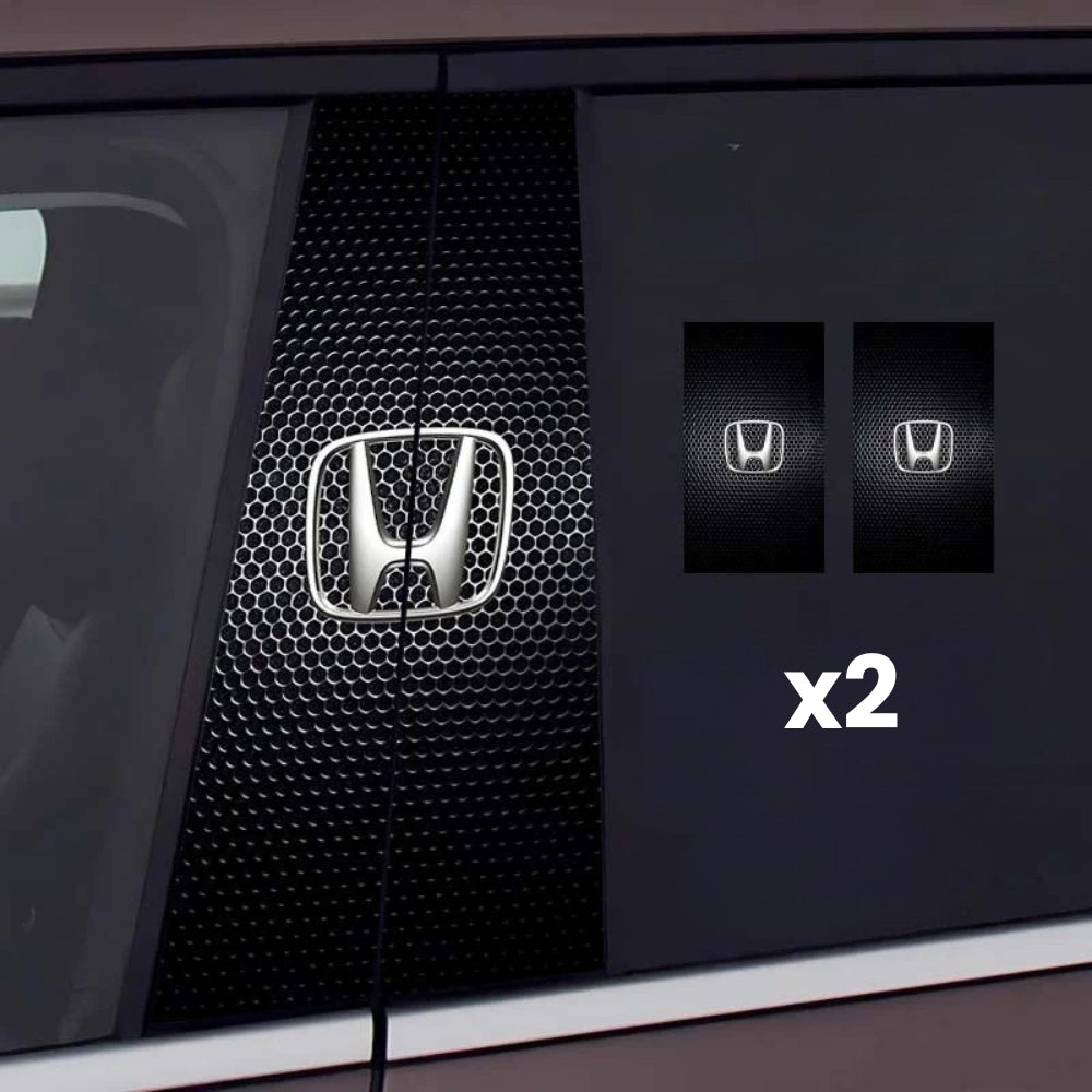 2x bilvindusklistremerker med logo